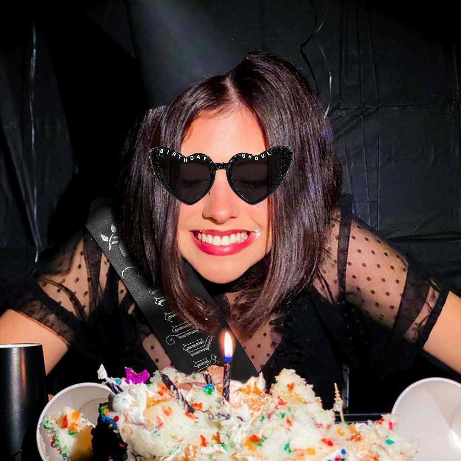 Goth Birthday Sash and Sunglas - огляд і ціна Women'S Emo Accessories