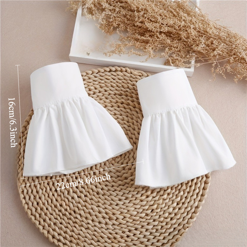 2pcs Ruffles Simple White Cuff - огляд і ціна Women'S Accessories Clothing