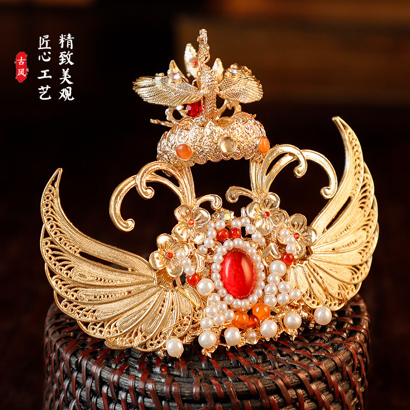 Chinese Traditional Hanfu Gold - огляд і ціна Women'S Red Accessories