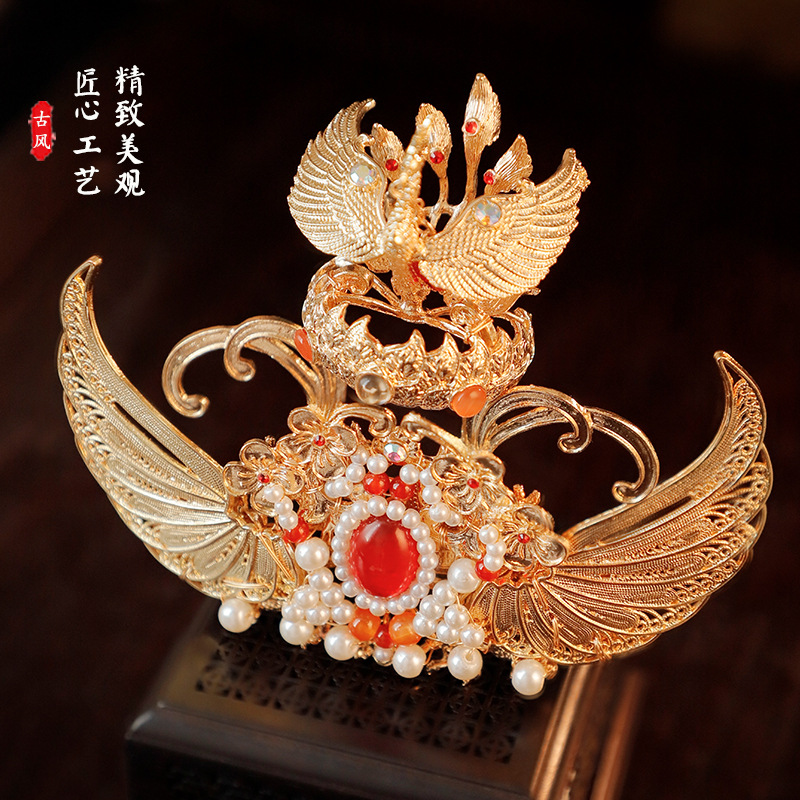Chinese Traditional Hanfu Gold - огляд і ціна Women'S Red Accessories