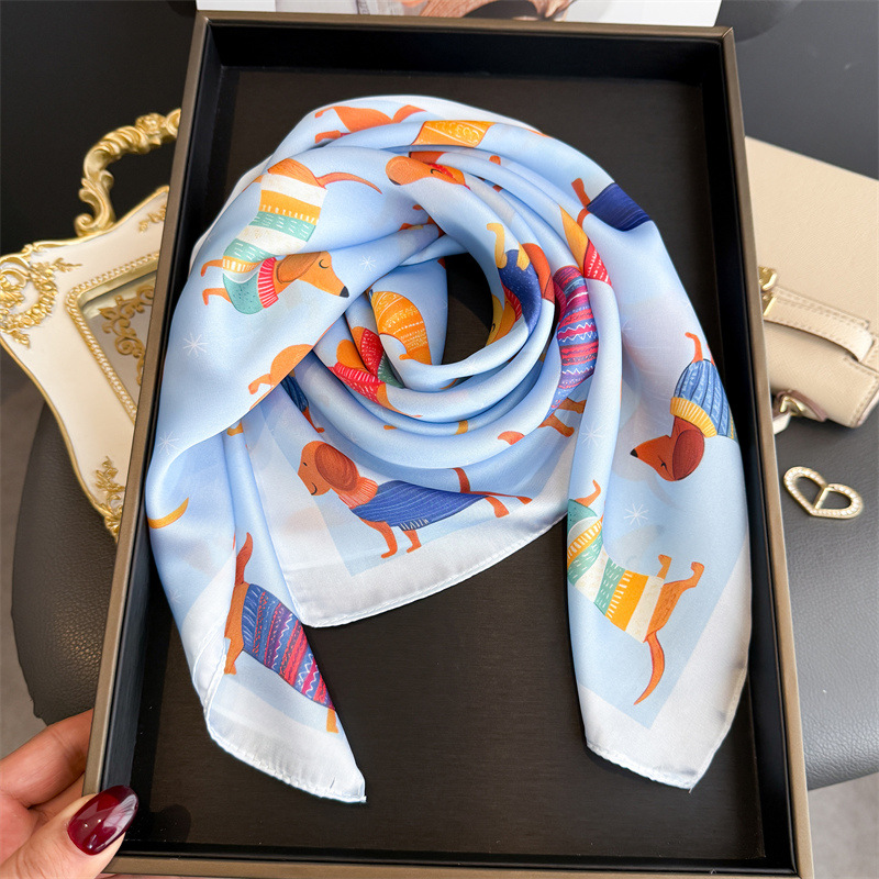 Fashion Wiener Dog Print Banda - огляд і ціна Silk Scarf Square