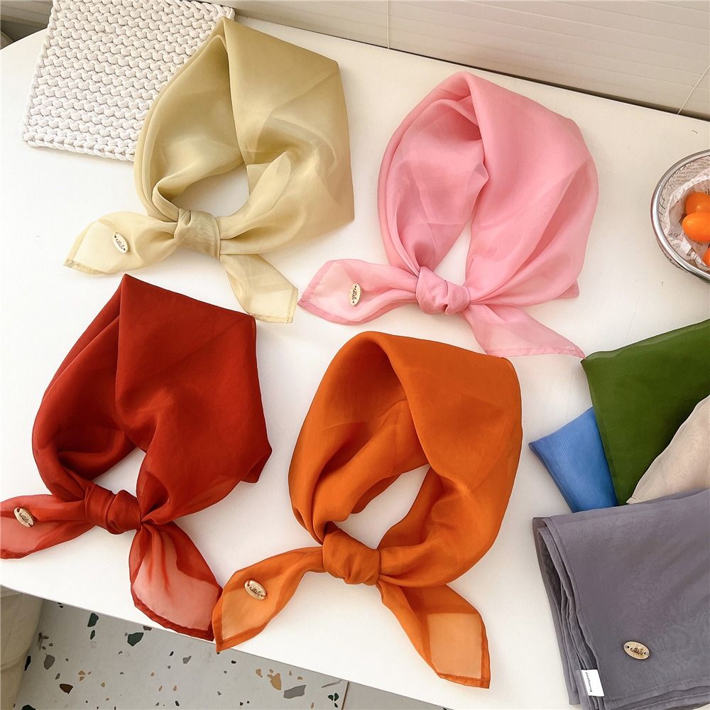 Retro Solid Color Small Square - огляд і ціна Silk Scarf Square
